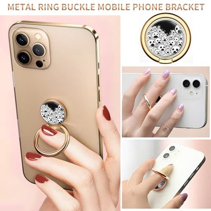 Cell Phone Ring Holder, Cute Metal Phone Grip Stand Finger Ring Kickstand, Flexible 360°Rotation Phone Tablet Case Accessories Compatible with Most Phones Gothic Skull Pattern - color: Gothic Skull Pattern