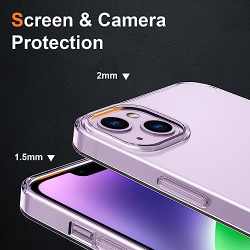 Crystal Clear iPhone 14 Plus Case.Soft Slim Fit Transparent Plastic TPU Protective Silicone Cover Phone Cases for iPhone 14 Plus [Slim Thin & Comfort Grip] [Shockproof] - size: iPhone 14 plus case