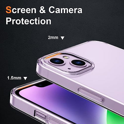 Crystal Clear iPhone 14 Plus Case.Soft Slim Fit Transparent Plastic TPU Protective Silicone Cover Phone Cases for iPhone 14 Plus [Slim Thin & Comfort Grip] [Shockproof] - size: iPhone 14 plus case