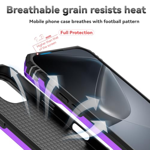 for iPhone 17 Case, with Slide Camera Cover HD Screen Protector [Military Grade 16ft. Drop Tested] Ring Holder Kickstand Protective Phone Case for Apple iPhone 17, Purple - color: Purple w/ Slide Camera 2nd gen. Military Grade