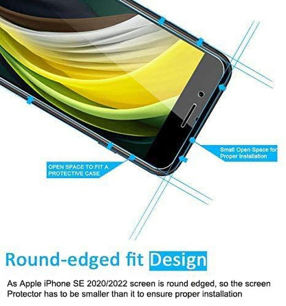 NEW'C 3 Pack Designed for iPhone SE 3/2 (2022/2020 Edition) Screen Protector (4.7 inches), Tempered Glass, Case Friendly Scratch Resistant,Bubble-Free, Ultra Resistant