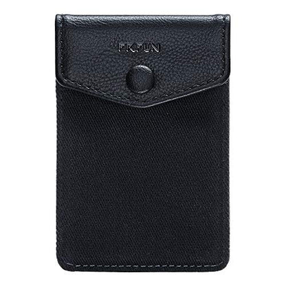 Ultra-Slim Self Adhesive Credit Card Leather Wallet - color: (A:Black)