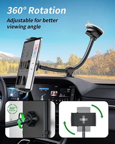 ICARMOUNT Tablet Car Mount Windshield Dashboard Gooseneck iPad Holder