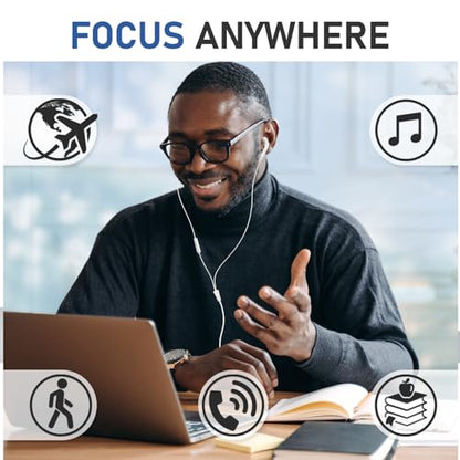 LUDOS FEROX Wired Earbuds in-Ear Headphones, 5 Year Warranty, Earphones with Microphone, Noise Isolation Corded for 3.5mm Jack Ear Buds for iPhone, Samsung, Computer, Laptop, Kids, School Students - size: 1 Pack
