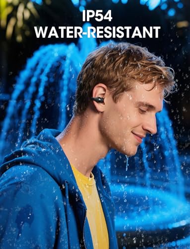 YUMONDEAR Open Ear Earbuds, Clip On Earbuds Wireless with 44H Playtime & Charging Case, Bluetooth 5.4, IP54 Waterproof, Lightweight for Running, Workout, Sports