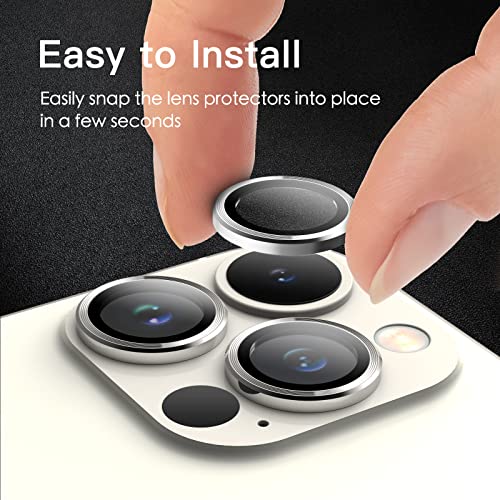 JETech Camera Lens Protector for iPhone 13 Pro Max/13 Pro, Silver, 1 Set - color: Silver