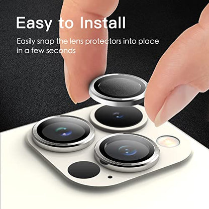 JETech Camera Lens Protector for iPhone 13 Pro Max/13 Pro, Silver, 1 Set - color: Silver