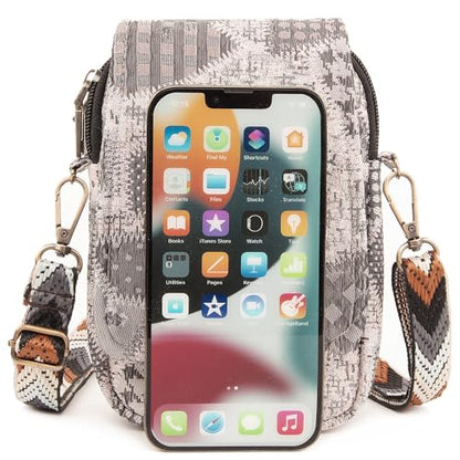 SILKAREA Embroidered Cute Mini Crossbody Bag for Women Small Handbags Wristlet Wallet Bag Cell-phone Pouch Coin Purse - color: Spliced Pink