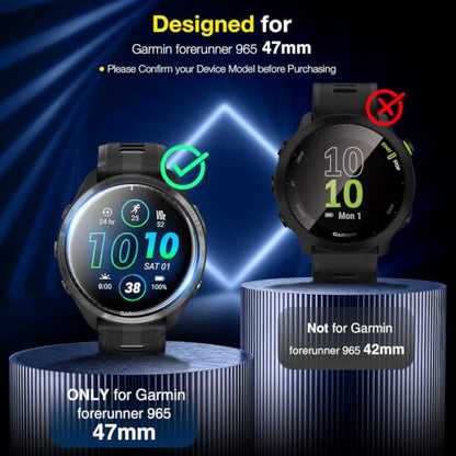 LK 6 Pack for Garmin forerunner 965 Screen Protector, Self-Healing TPU - size: 47mm