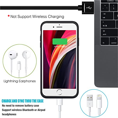 Battery Case for iPhone 6/6s/7/8/SE 2/3nd Gen,10000mAh Portable Charger Case Rechargeable Battery Pack Charging Case Compatible with iPhone SE 2020(2nd Generation)/8/7/6s/6/SE 3nd Gen (4.7 inch)-Black - size: iPhone 6/6s/7/8/SE2/SE3