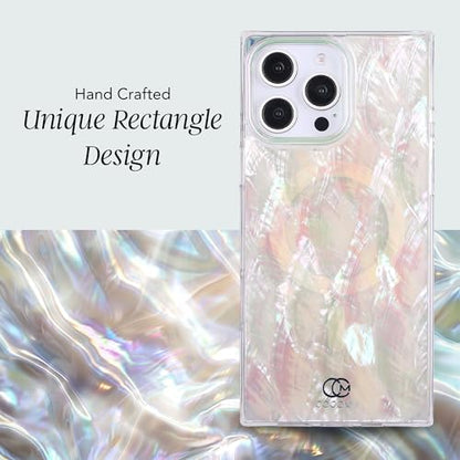 COCOMII Rectangle for iPhone 14 Pro Case, Natural Real Mother of Pearl | Compatible with MagSafe Wireless Charging, Shockproof 10ft Drop Protection, Camera & Screen Protection, Premium Glossy Finish - color: Natural Real Mother of Pearl, size: iPhone 14 P