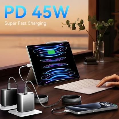Phone 17 16 Pro Max Charger Fast Charging, 45W Super Fast USB C Charger Block with 6.6FT Charging Cable for 17 16 Pro Max/17 16 Pro/16 Plus,15 Pro Max/15 Pro/16, Android Phone - color: black, size: 6.6 Ft