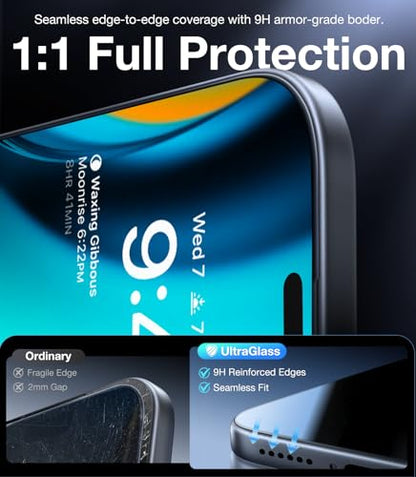 UltraGlass TOP 9H+ Armor for iPhone 17 Air Privacy Screen Protector, 2 Pack