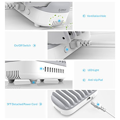 ORICO 10-Port Charging Station, 120W Max Output USB Charger Dock, White - color: 10 USB Ports, White