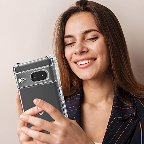 Google Pixel 7a Case with Screen Protector, Shockproof Crystal Clear Slim Soft Silicone TPU Protective Phone Cover Clear - color: Z Clear, size: Google Pixel 7a Case