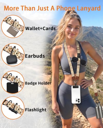 Boho Bohemian Cell Phone Lanyard Crossbody Wrist Neck Strap Women - color: Bohemian