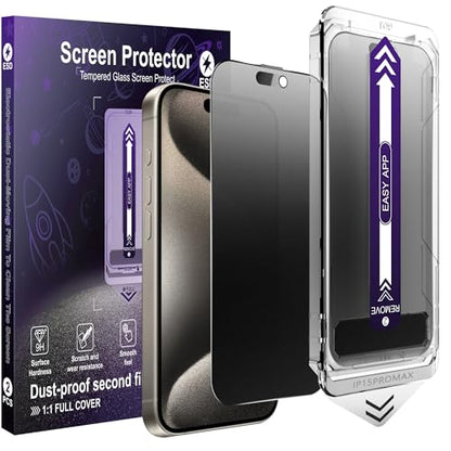 2-Pack Matte Privacy Screen Protector for iPhone 15 Pro Max,Anti-Glare & 25°Anti-Spy,Anti-Reflection,Anti-Fingerprint,Auto Dust Removal,Easy Installation - size: iPhone 15 Pro Max