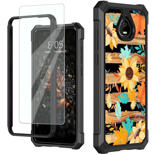 for Schok Volt Sv67q Sv67332 Case with Screen Protector, Military Grade Drop Protection, Dual Layer Hybrid Shockproof Protection TPU Phone Case for Schok Volt Sv67q, Flowers - color: Flowers