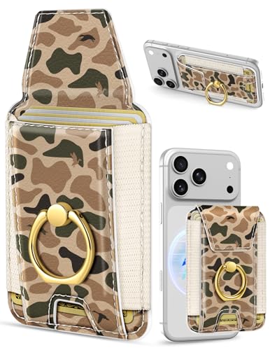 Shorogyt Compatible with Magsafe Wallet with Ring Grip Magnetic Card Holder - Cute Phone Wallets with Stand for iPhone 17/16/15/14/13/12 Series for Women Girls Duck Design, Fit 7 Cards - color: Duck
