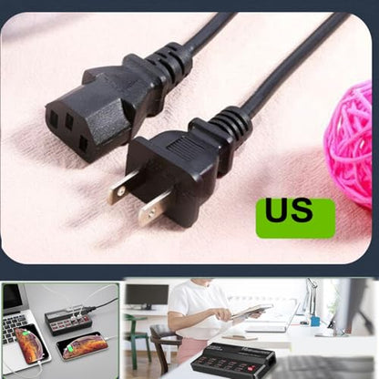 MaxLax USB Charging Station,10 Port 60W Multiple USB Charger Station,Multi Ports Charger Charging for Smartphones，Tablets，and Many Devices.