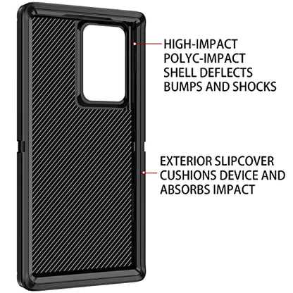 for Galaxy Note 20 Ultra Case Heavy Duty Shockproof Dust/Drop Poof 3 Layers Full Bady Protection Rugged Cover Case for Samsung Galaxy Note 20 Ultra,Black - color: Black