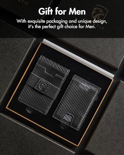 iwantit MagSafe Wallet, 3 in 1 Magnetic Elastic Band Wallet, Pop Up Card Cases, Bifold Wallet (Carbon Fiber) - color: Carbon Fiber