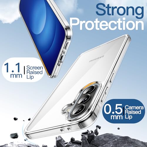 JETech Case for Samsung Galaxy A37, Anti-Yellowing, Clear | Shockproof Protection, Scratch Resistant Hard PC Back, Durable Transparent TPU Bumper - color: Clear, size: Galaxy A37