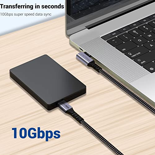 USB C to USB C Cable 3.1 Gen 2 Right Angle, 3.3ft 2 Packs - size: 100w - 3ft, 3ft