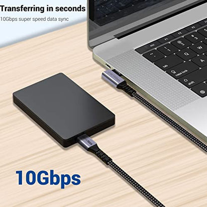 USB C to USB C Cable 3.1 Gen 2 Right Angle, 3.3ft 2 Packs - size: 100w - 3ft, 3ft