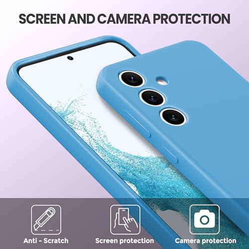 Case for Samsung Galaxy S24 2024, Liquid Gel Rubber Bumper Silicone Case with Soft Microfiber Lining Slim Hard Shell Shockproof Protective Phone Cover for Galaxy S24 2024, Denim Blue - color: Denim Blue