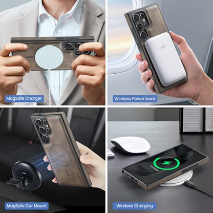 for Samsung Galaxy S26 Ultra 2 in 1 Detachable Card Bag Wallet Case Durable Leather Wallets Magnetic Card Holder 4 Card Slots Ring Stand RFID Blocking Coffee - color: Coffee, size: Samsung Galaxy S26 Ultra