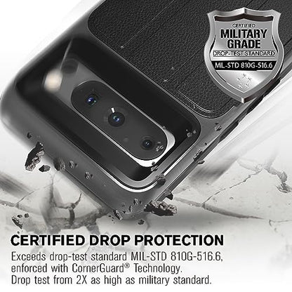 VENA vCommute for Google Pixel 8 Pro Wallet Case, Black | Military-Grade Drop Protection, Premium Leather Magnetic Flap Cover, Hidden Card Holder, RFID Blocking, Multi-Angle Kickstand - size: Google Pixel 8 Pro, style: Pixel 8 Pro