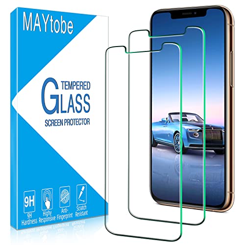 MAYtobe 2 Pack Screen Protector For iPhone 11 Pro, XS, X Tempered Glass - size: iPhone 11 Pro,XS,X