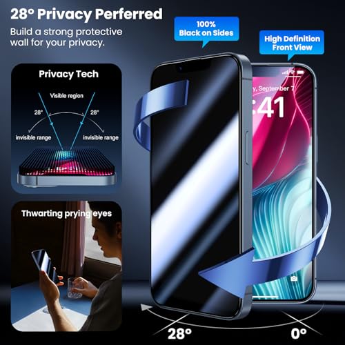 Uyiton for iPhone 13/13 Pro/14 Privacy Screen Protector UnBreak-Glass - size: iPhone 13/13 Pro/14 - 6.1 inch