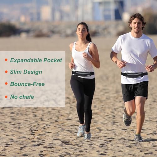 U·LANARO Slim Running Belt Fanny Pack Running Phone Holder Waist Band Pouch - color: Dark Blue