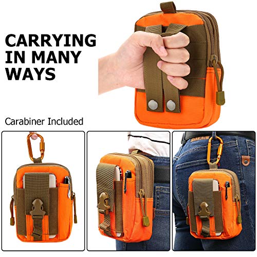 Tactical Waist Pouch EDC Molle Waist Bag Belt Phone Pouch Holster Purse Carrying Pouch for Smartphone, Tools - color: Orange