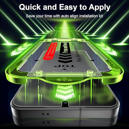 Esanik for S25 Plus Anti Reflective Screen Protector, Anti-Glare & Fingerprint Unlock Compatible, Matte PET Film [Non-Glass], Auto-alignment Frame, Anti-Fingerprint, Smooth as Silk, 2+2 Pack - size: S25 Plus-6.7 inch
