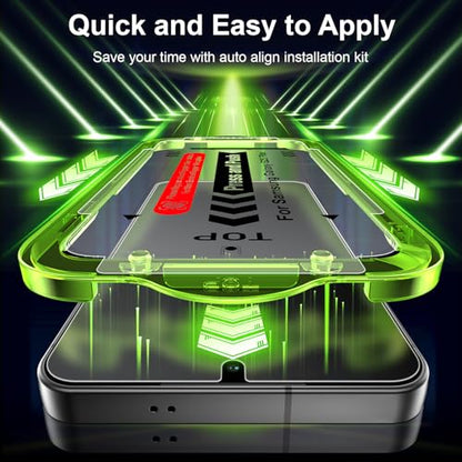 Esanik for S25 Plus Anti Reflective Screen Protector, Anti-Glare & Fingerprint Unlock Compatible, Matte PET Film [Non-Glass], Auto-alignment Frame, Anti-Fingerprint, Smooth as Silk, 2+2 Pack - size: S25 Plus-6.7 inch