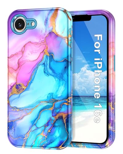 Btscase for iPhone 17e Case/iPhone 16e Case,[Military Grade Drop Tested] Marble Pattern Design Slim Rugged Shockproof Women Girls Men Protective Anti-Scratch Cover for iPhone 17e/16e, Colorful - color: Colorful, size: iPhone 17e,iPhone 16e
