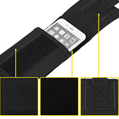 Tactical Molle Phone Cover Case, Heavy Duty Loop Belt Holster Pouch with Flag Patch for iPhone 17 Pro Max/Air/17 Pro/17/16 Pro Max/15 Pro Max/14 Pro Max/13 Pro Max, for Galaxy S26 Ultra - color: Black