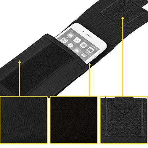 Tactical Molle Phone Case, Heavy Duty Loop Belt Holster Pouch with Flag Patch for iPhone 17 Pro Max/16 Pro Max/16 Plus/16 Pro/16/15 Pro Max/14 Pro Max/13 Pro Max, for Galaxy S24 Ultra - color: Black