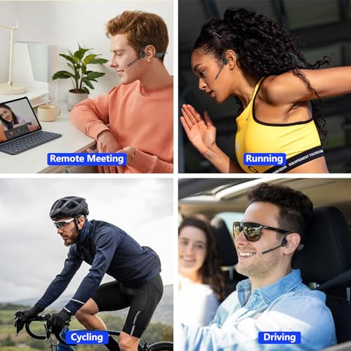 Open-Ear Headphones with Noise-Canceling Mic, Bone Conduction Headphones