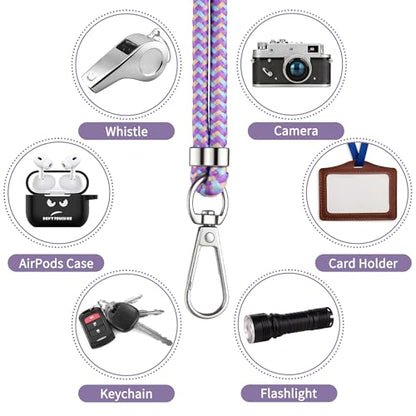 CACOE Phone Lanyard, Purple Blue, 2 Pcs - color: Purple Blue, size: 30"（Neck Strap×1）+8"（Wrist Strap×1）