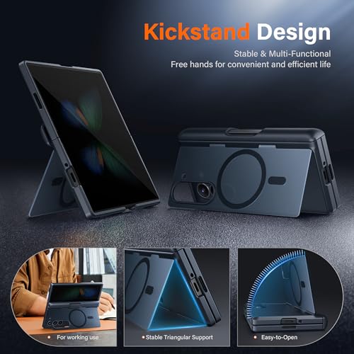 MOBOSI for Z Fold 6 Case with Privacy Screen Protector, Black - color: Black
