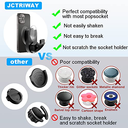 Car Phone Mount for Collapsible Grip/Socket Mount User,Windshield/Dashboard/Vent Phone Holder with Strong Suction Cup,13-Inches Long Arm Gooseneck Cell Phone Cradle for Swappable Grip Stand - style: Gooseneck Socket Mount