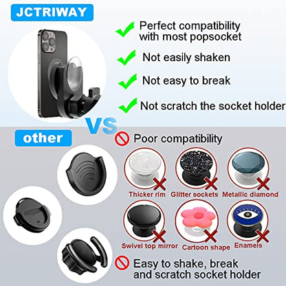 Car Phone Mount for Collapsible Grip/Socket Mount User,Windshield/Dashboard/Vent Phone Holder with Strong Suction Cup,13-Inches Long Arm Gooseneck Cell Phone Cradle for Swappable Grip Stand - style: Gooseneck Socket Mount
