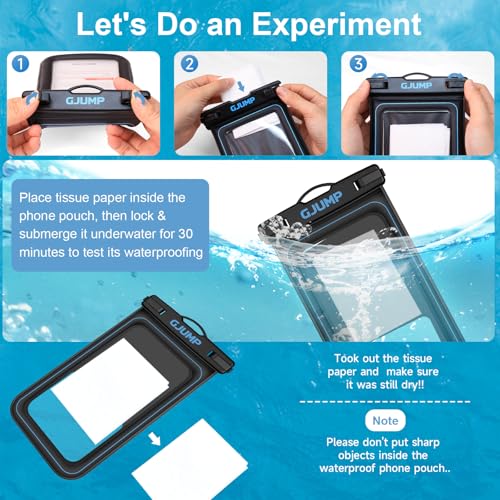Waterproof Phone Pouch Floating, 2 Pack IP68 Dry Bag Cell Phone Case | Waterproof Phone Case with iPhone 17 16 15 14 Pro Max, Snorkeling Beach Swimming Cruise Travel Essentials, Lanyard Included - color: Blue*2