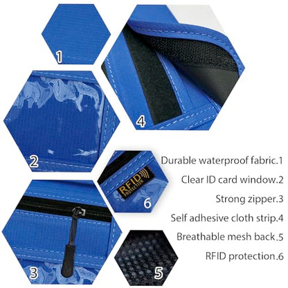 RFID Blocking Travel Neck Wallet Pouch and Passport Holder, Travel Neck Pouch Passport Holder for Women & Men - Blue - color: Blue