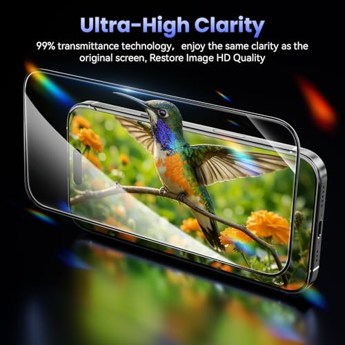 3 Pack Tempered Glass Screen Protector for iPhone 16 Pro 6.3 Inch, 9H Hardness HD Original Touch Sensitivity with Auto Alignment kit, Bubble Free, Case Friendly - color: 16 Pro -HD