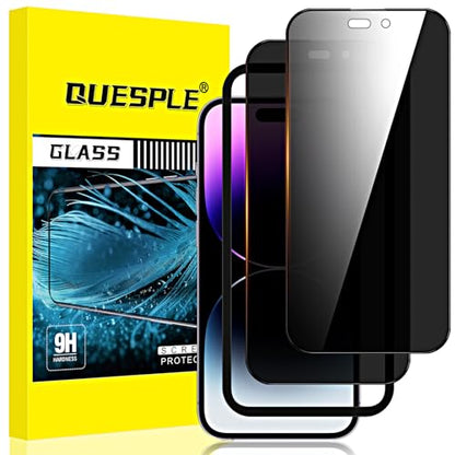 2 Pieces Privacy Screen Protector for iPhone 14 Pro 6.1 Inches, Anti Spy Tempered Glass with Installation Tools, 9H Hardness, Compatible with Cover - size: iPhone 14 Pro